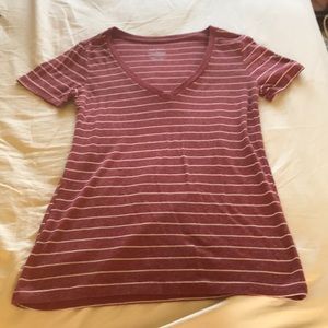 striped v-neck